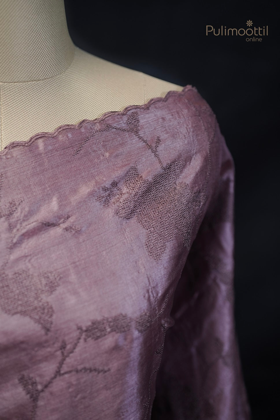 Salsa red Colour Cross-Sketch Tussar Silk Saree