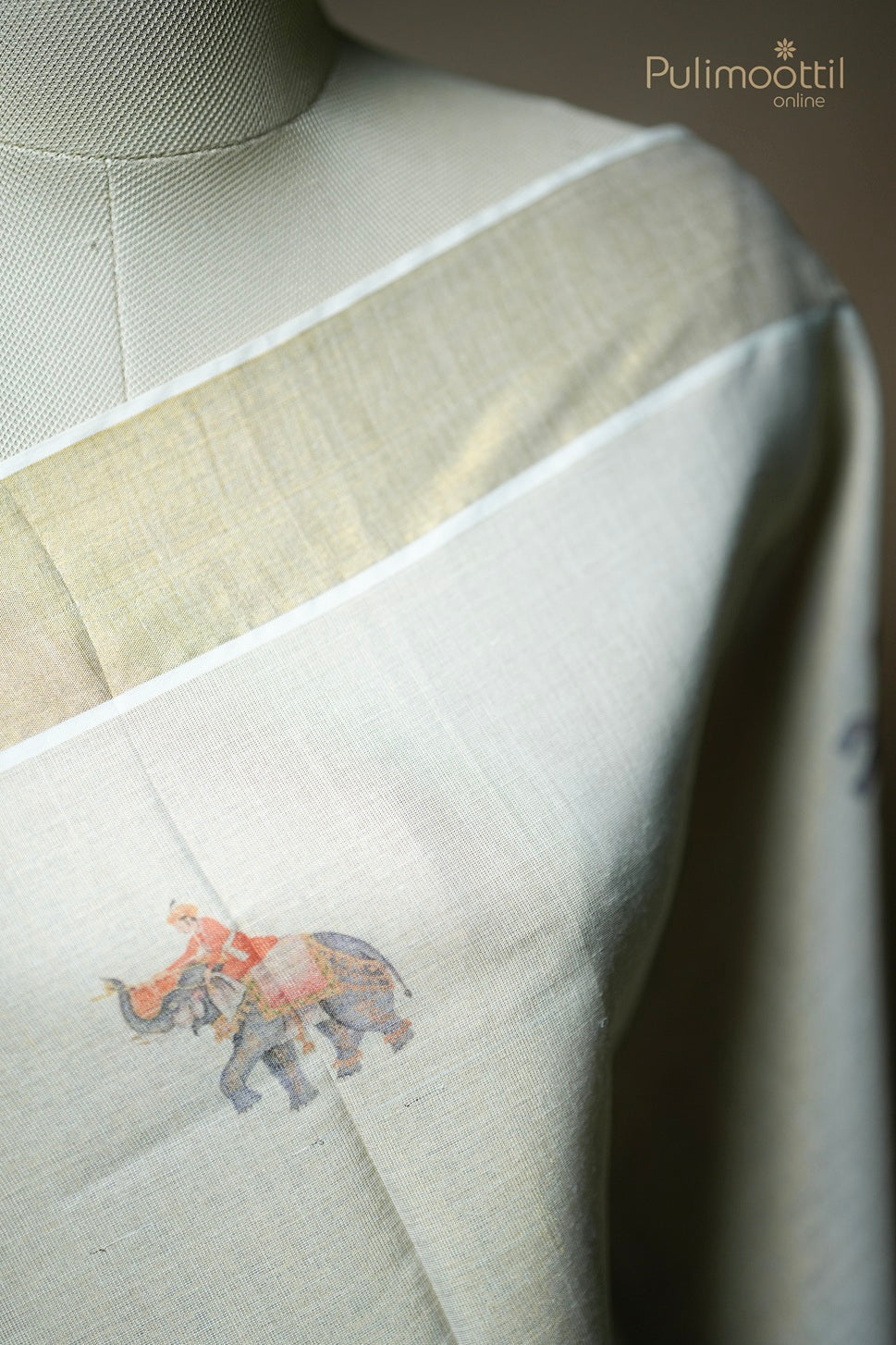 Kerala Traditional Golden Tissue Saree