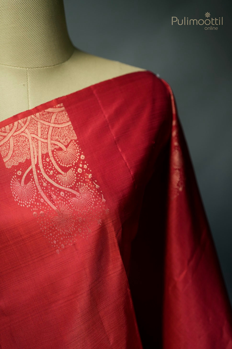 Brick Red Colour Kanchipuram Soft Silk Saree