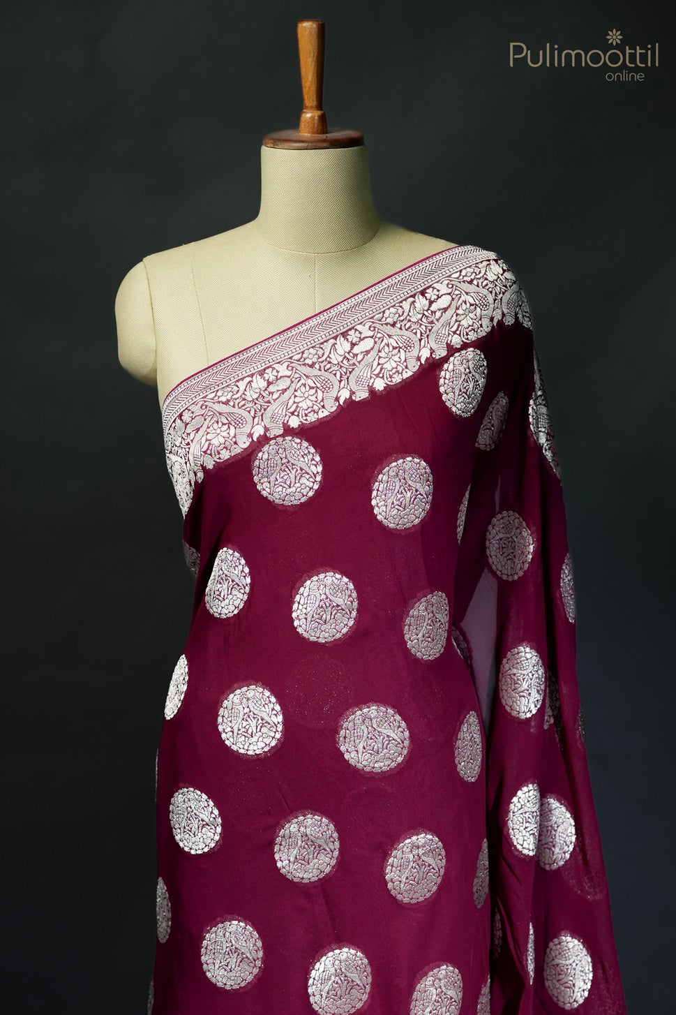 Purple Colour Georgette Fancy Saree