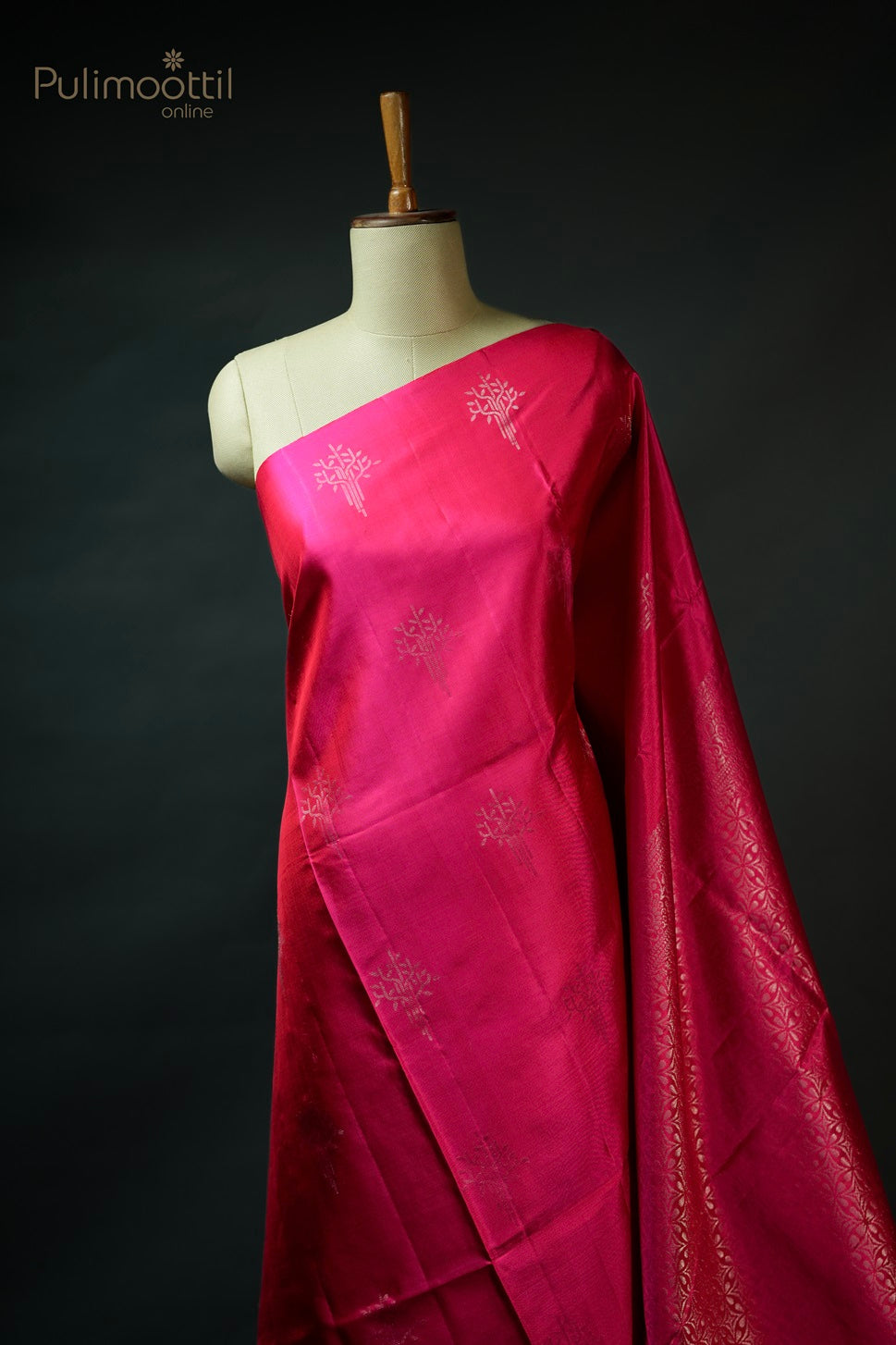 Bright Pink Colour Kanchipuram Soft Silk Saree