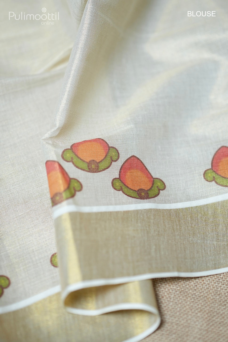 Kerala Traditional Golden Tissue Set Saree