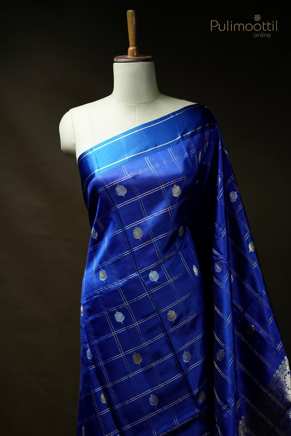 Royal blue color mango silk saree