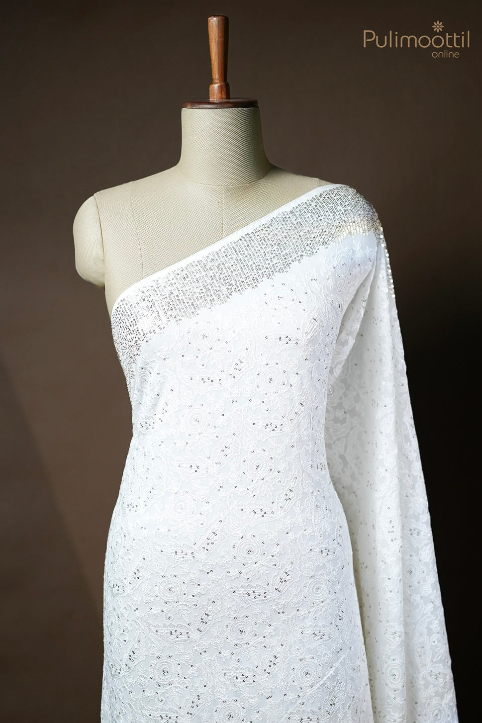 White Colour Georgette Fancy Saree