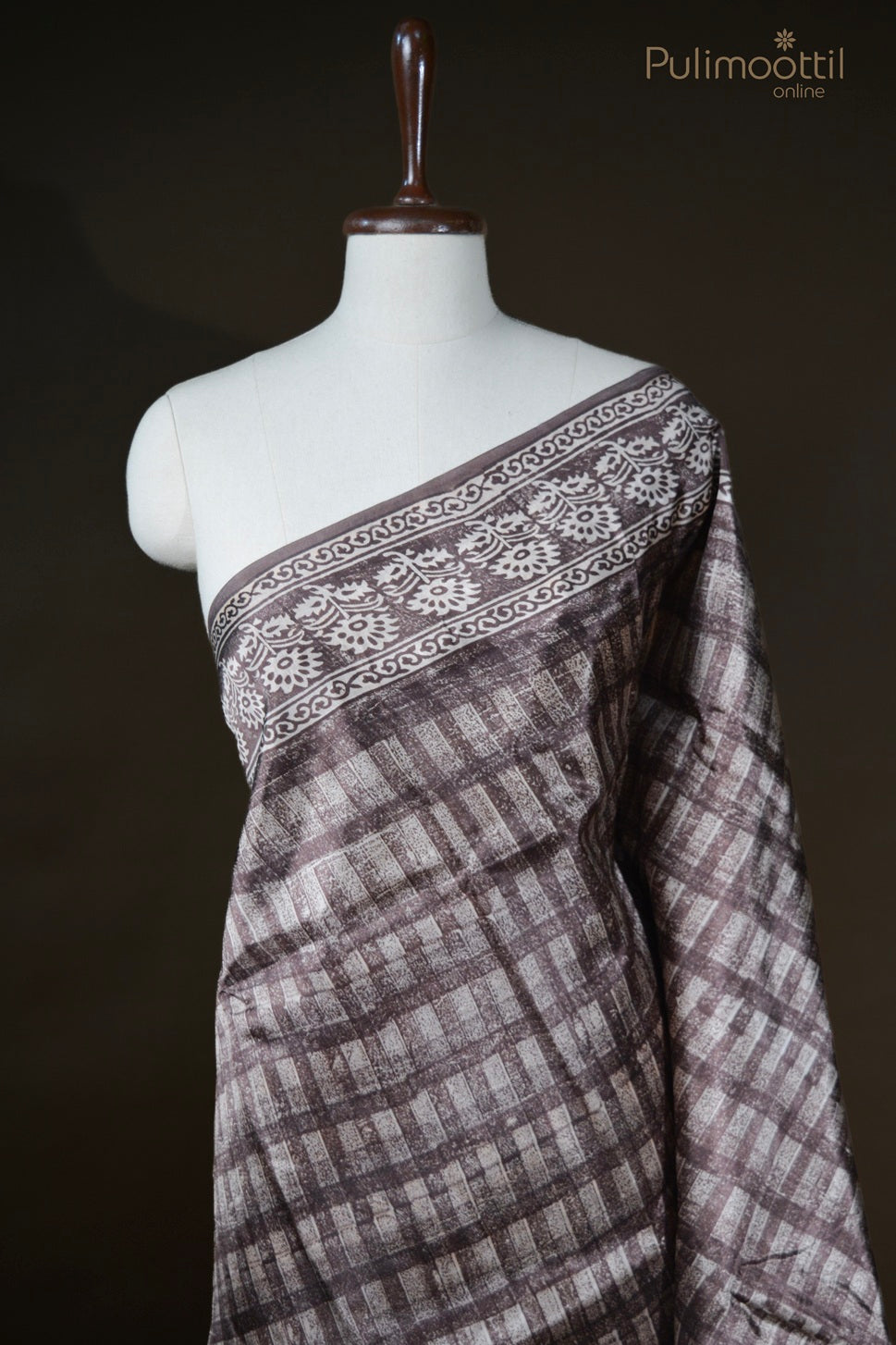 Coffee Colour Tussar Silk Saree