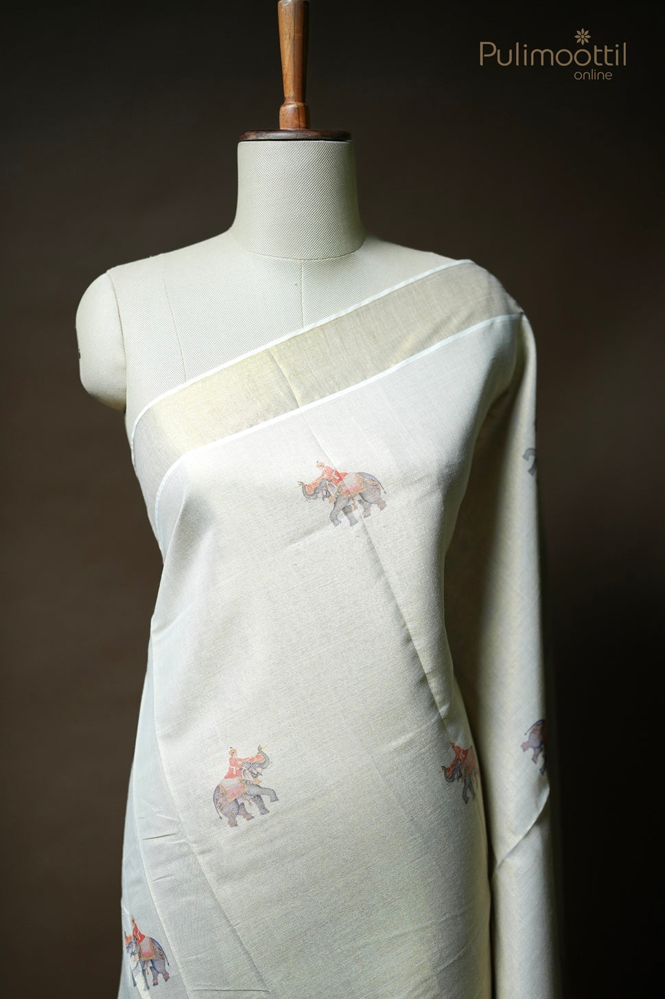 Kerala Traditional Golden Tissue Saree