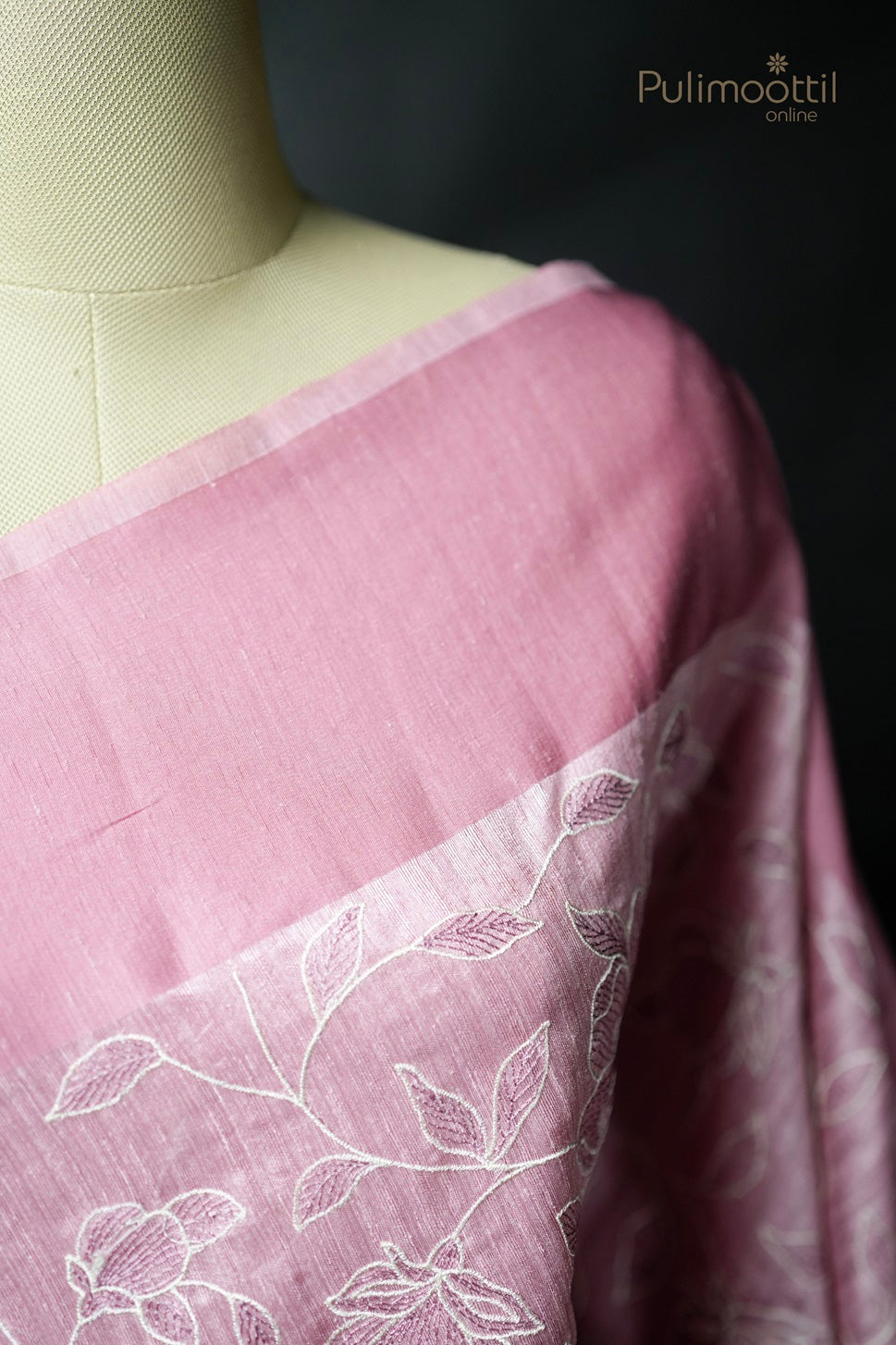 Pastel Onion Colour Jute Silk Saree