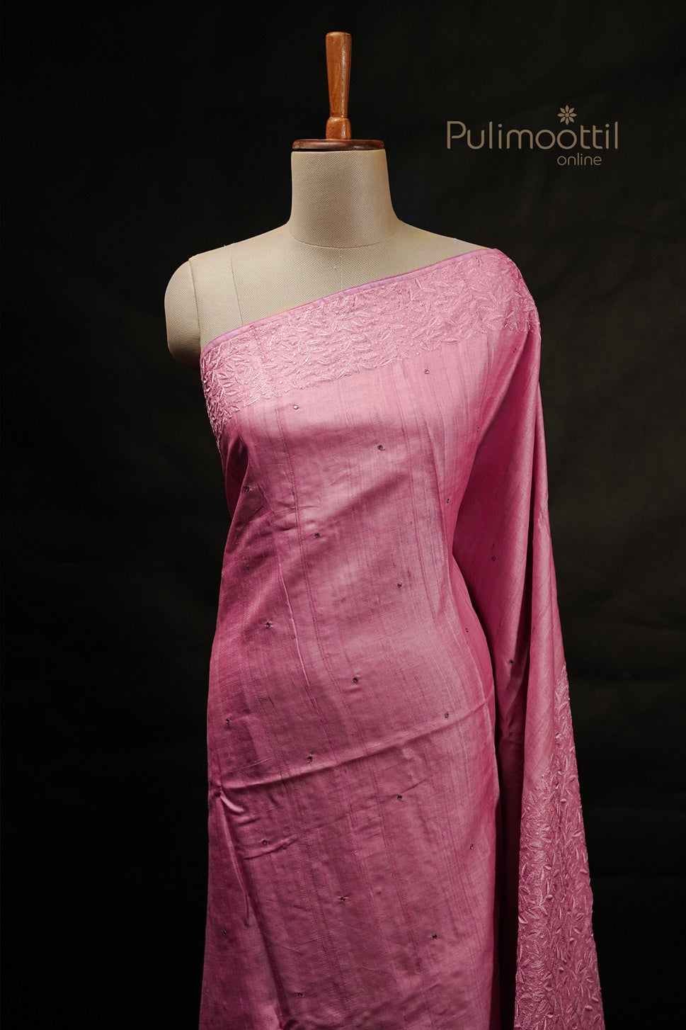 Pastel Pink Colour Tussar Silk Saree