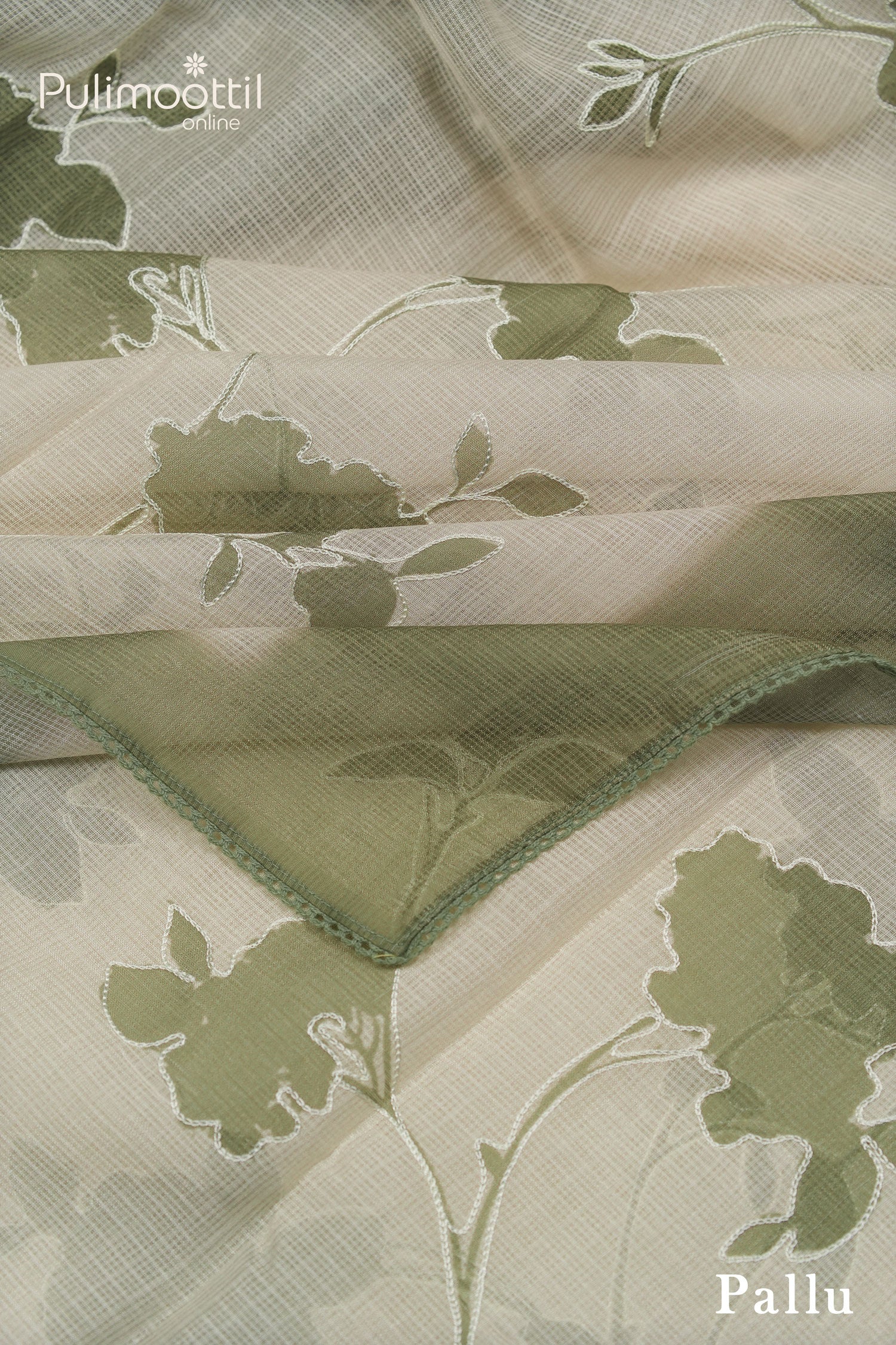 Light Cream Color Soft Net-cotton saree
