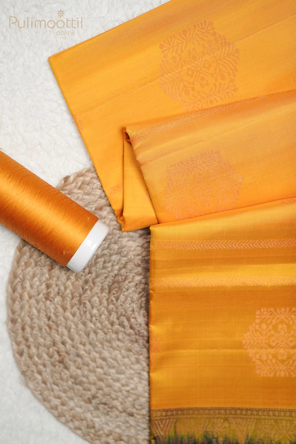 Beautiful Mustard Yellow Colour Kanchipuram Soft Silk Saree