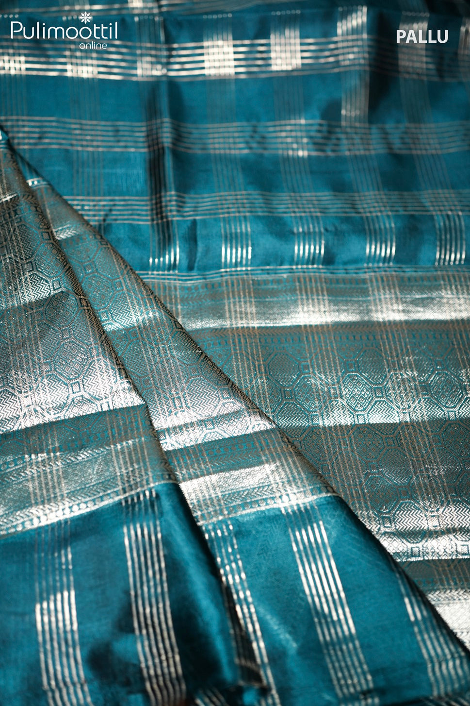 German Blue Colour Puna Silk Saree.