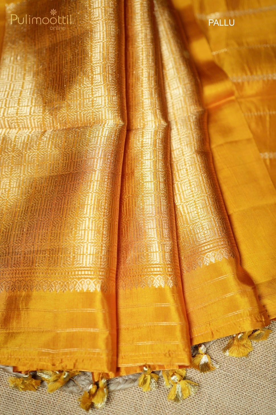 Mustard Yellow Colour Puna Silk Saree