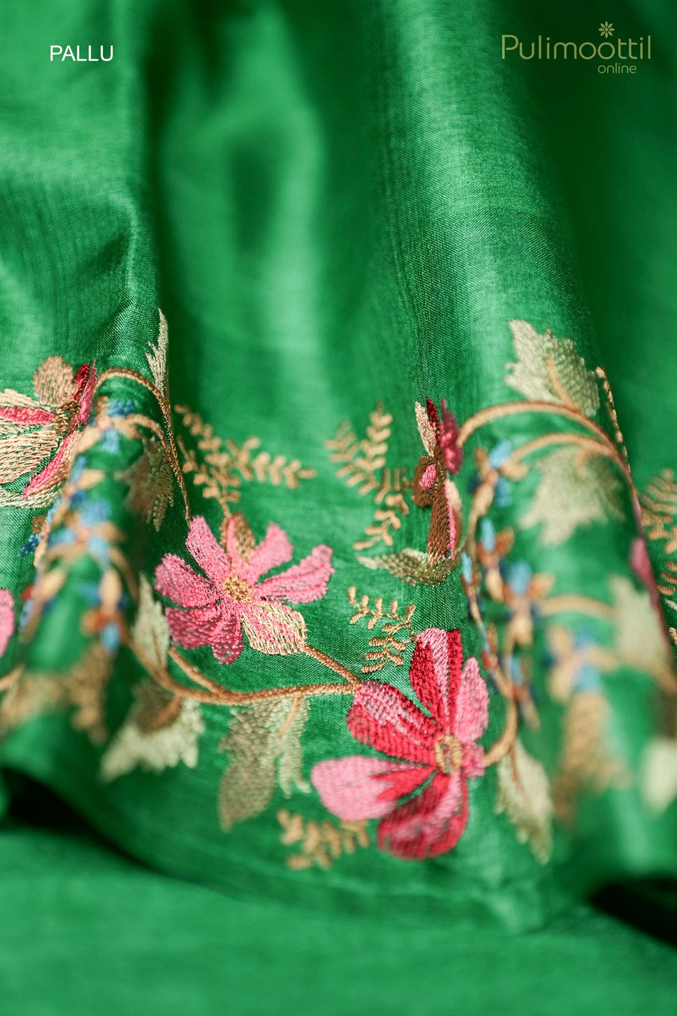 Shamrock Green Colour Tussar Silk Saree