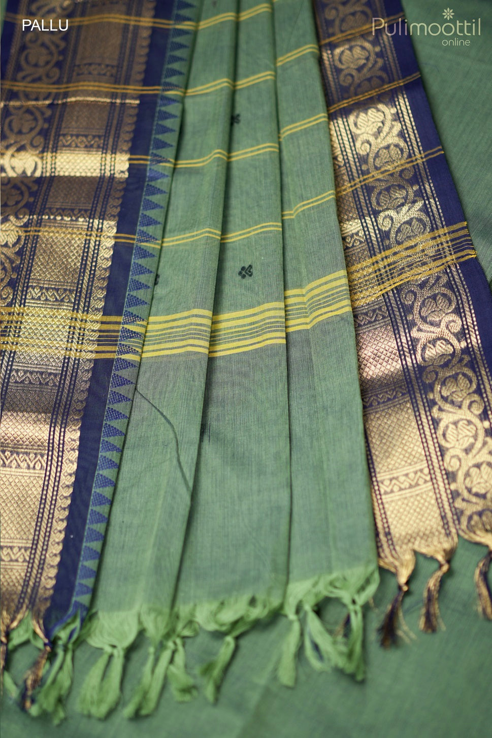 Matte Green Colour Kalyani Cotton Saree