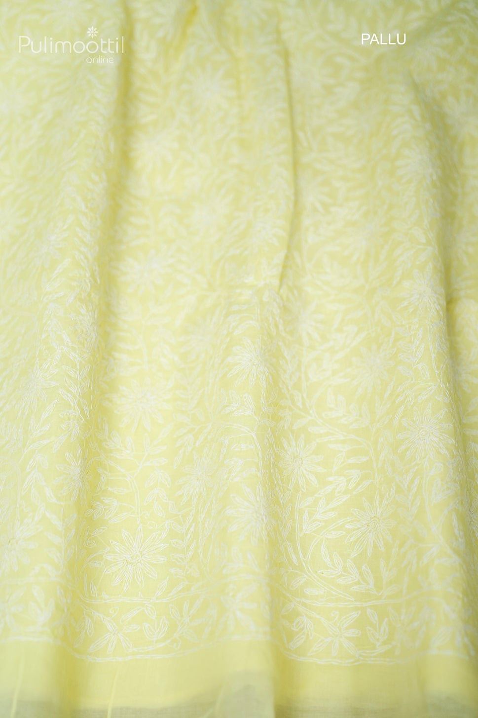 Light Yellow Colour Chikankari Cotton Saree