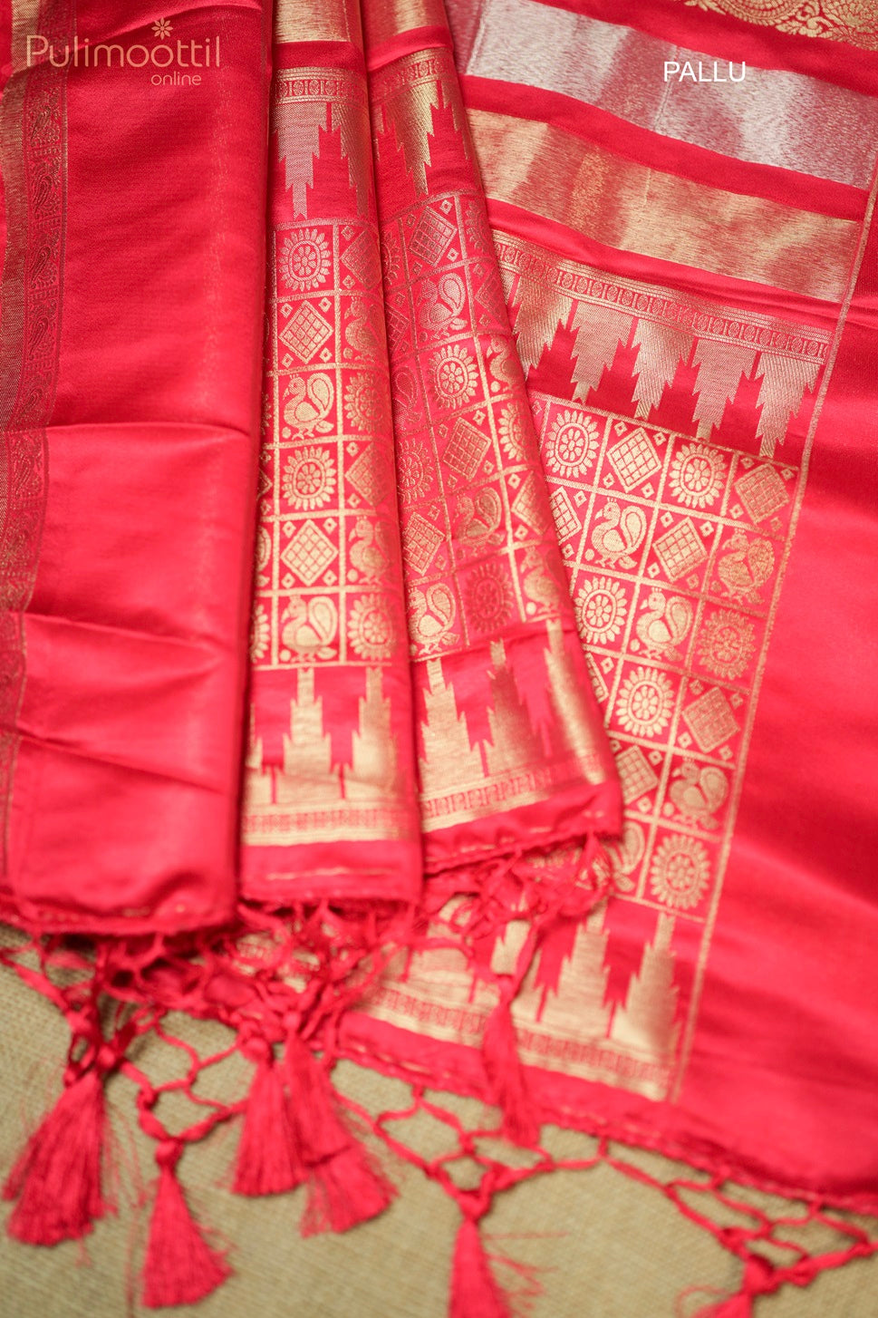 Chilli Red Colour Banarasi Saree