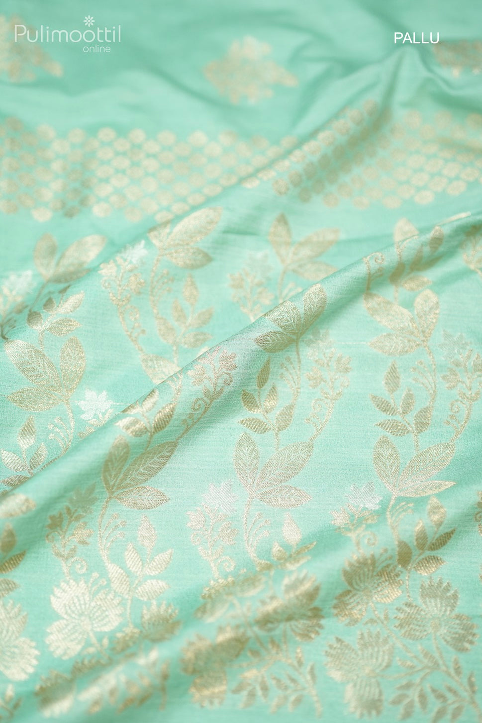 Light Turquoise Blue Colour Semi Banarasi Saree.