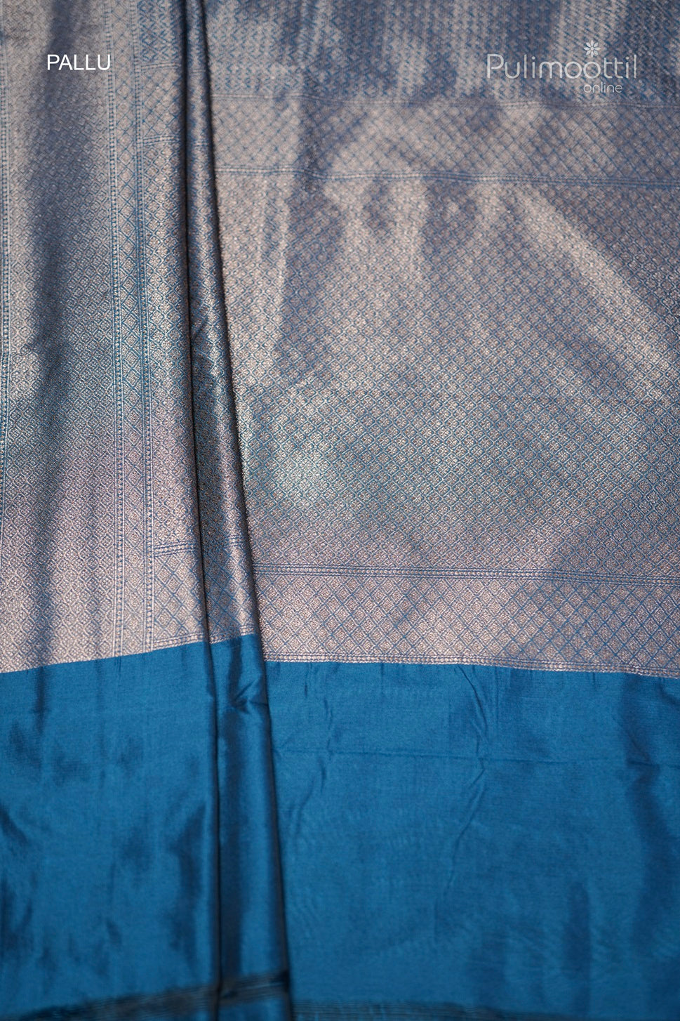Peacock Blue-Green Katan Silk Saree