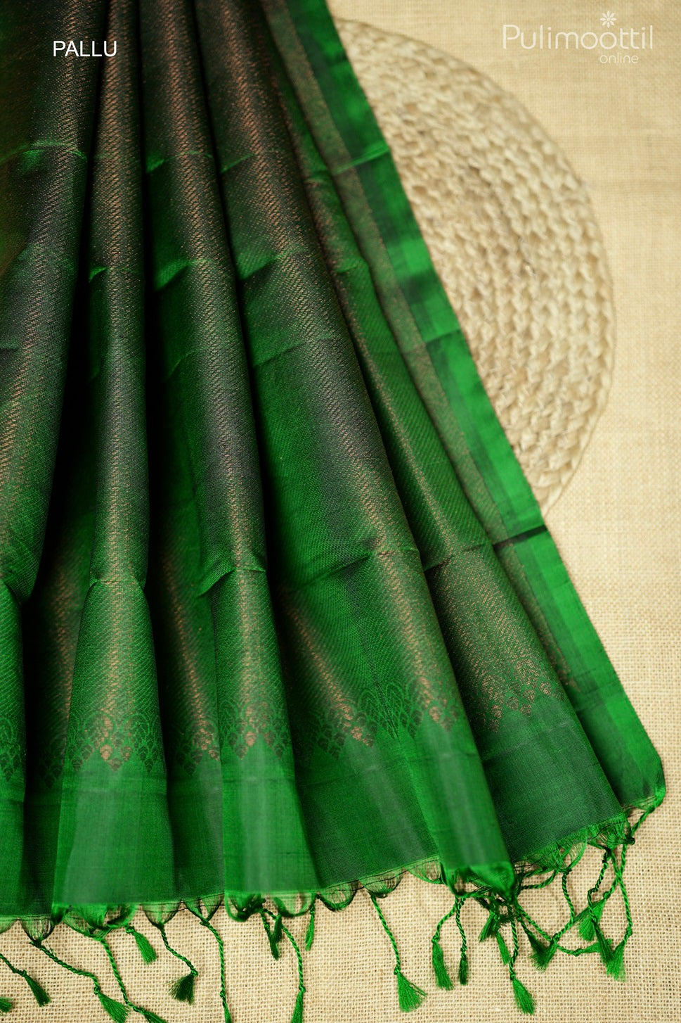 Pastel Olive Green Colour Kanchipuram Soft Silk Saree