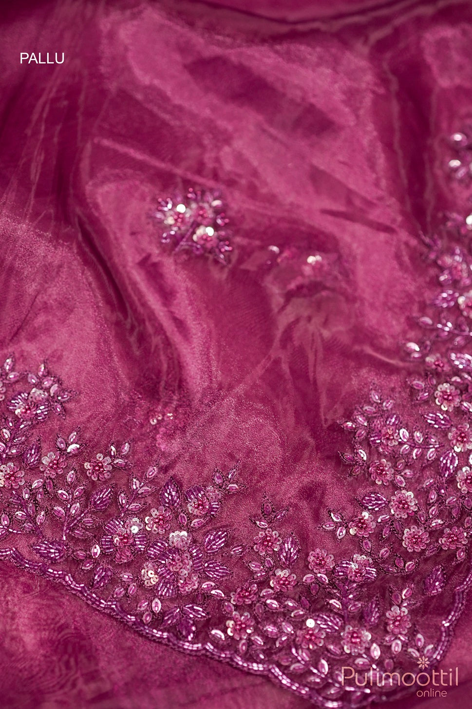 Purple Colour Orgenza Fancy Saree.