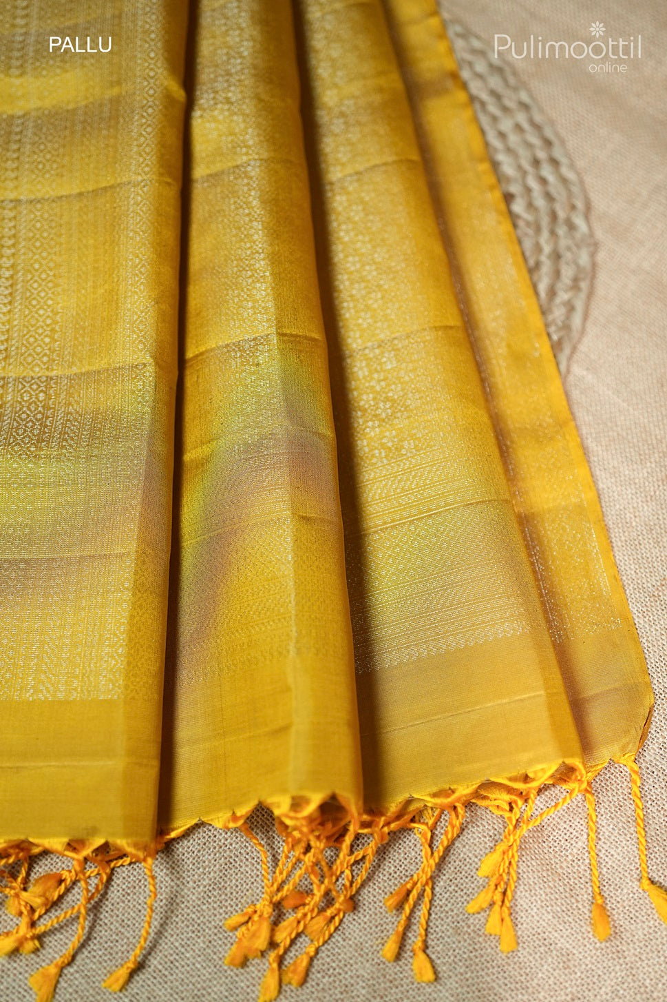 Ivory Colour Kanchipuram Designer Saree