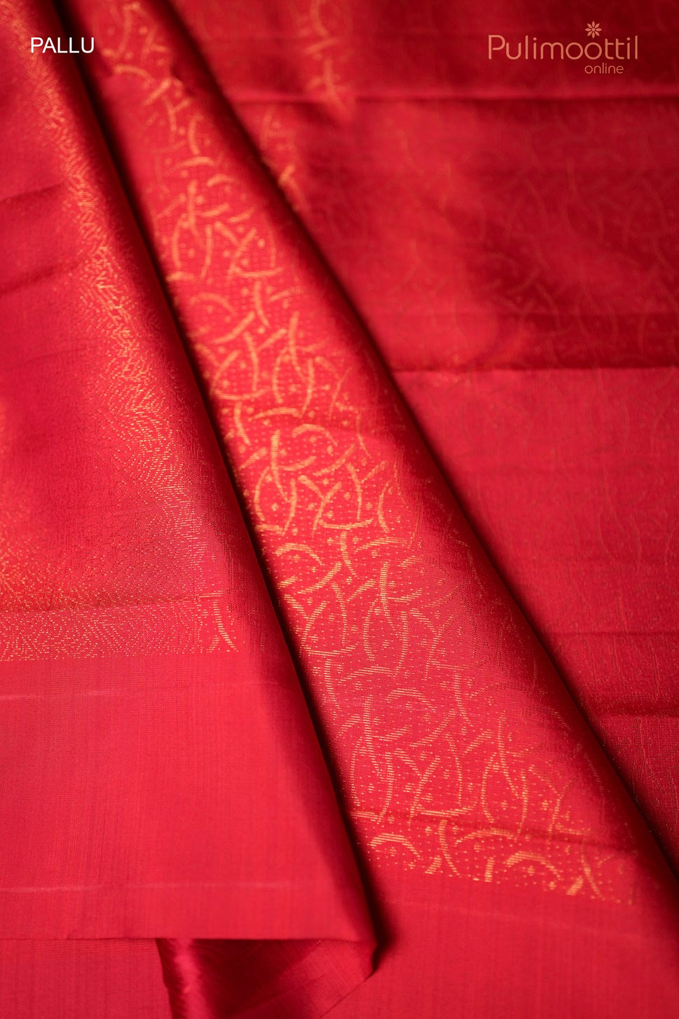 Chilli red-colored Kanchipuram designer brocade saree