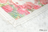 White color soft Organza printed saree.
