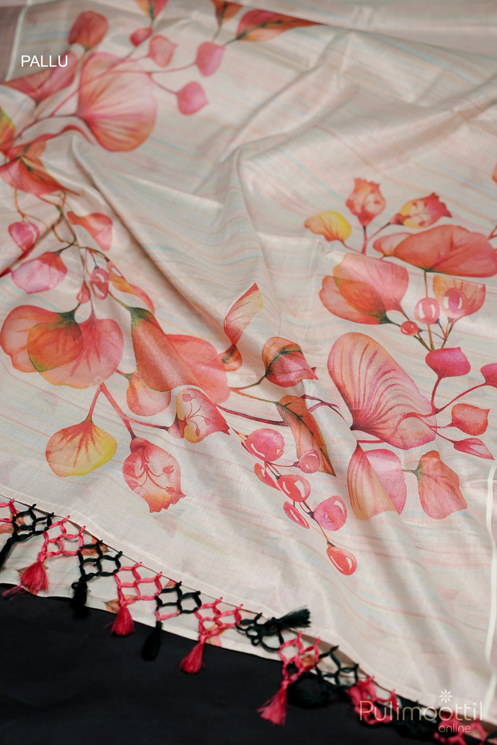 Kerala Rose Gold Tissue Digital Print Set Saree.