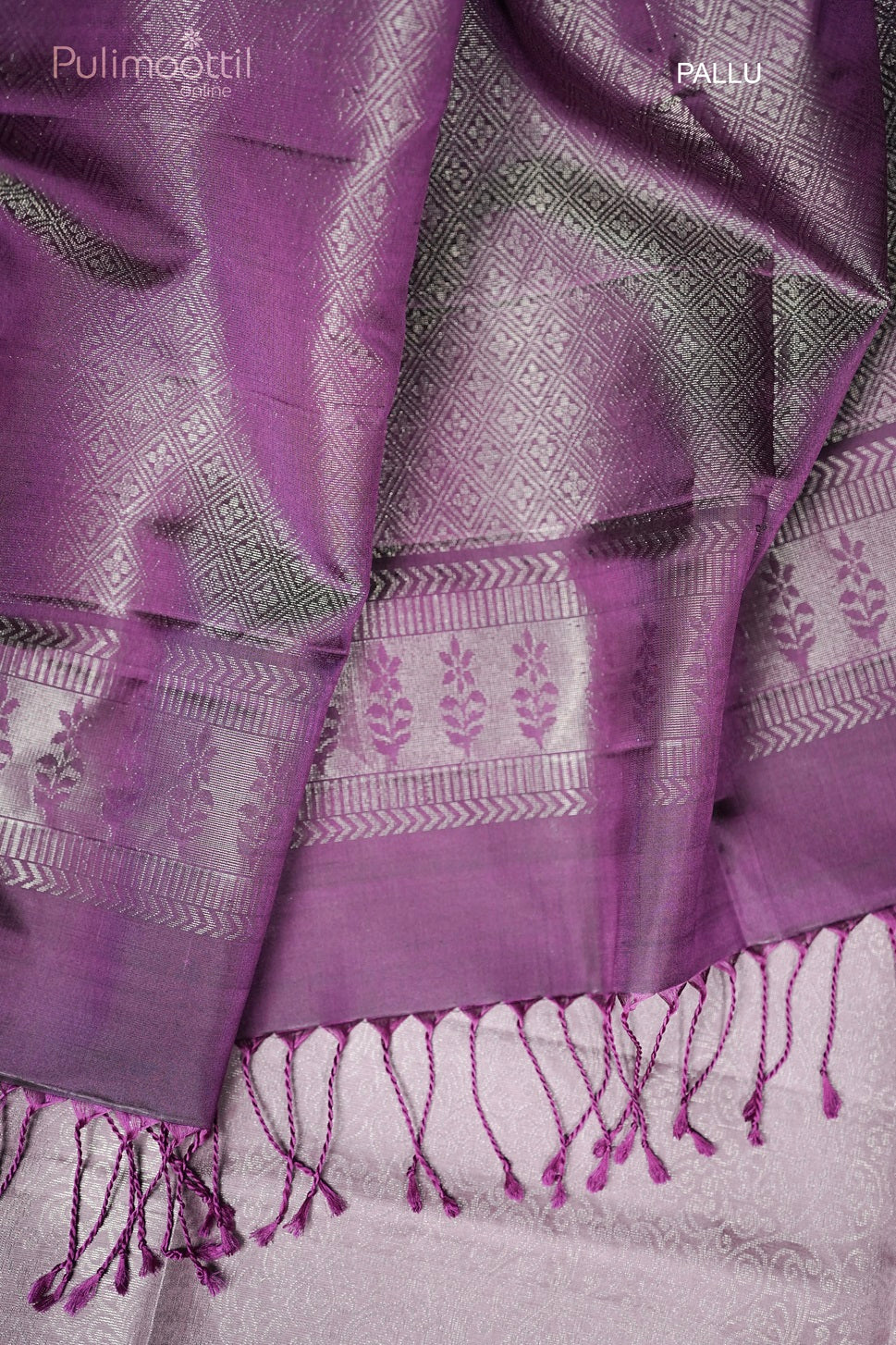 Pastel Lavender Colour Kanchipuram Designer Saree