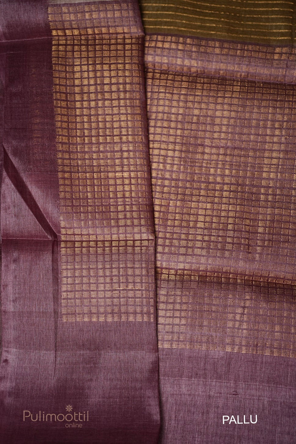 Olive Green Colour Tussar Silk Saree