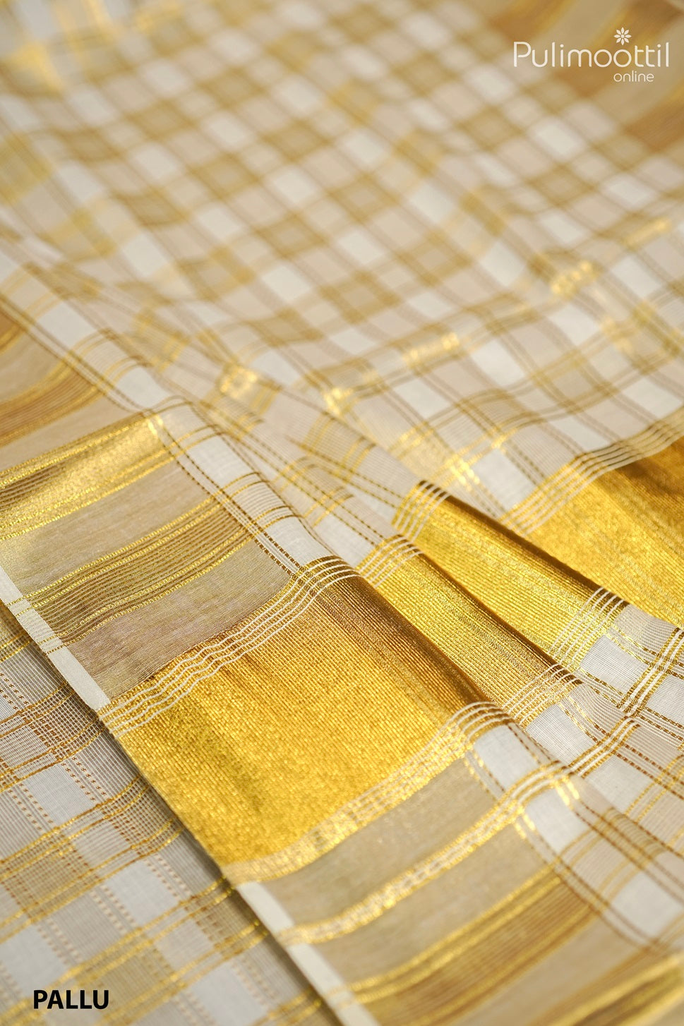 Cream Colour Golden Tissue Set Saree.