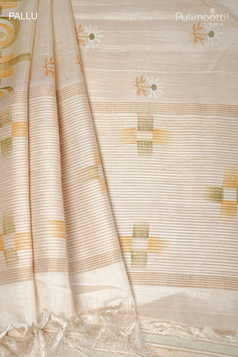 Cream Colour Matka Silk Saree