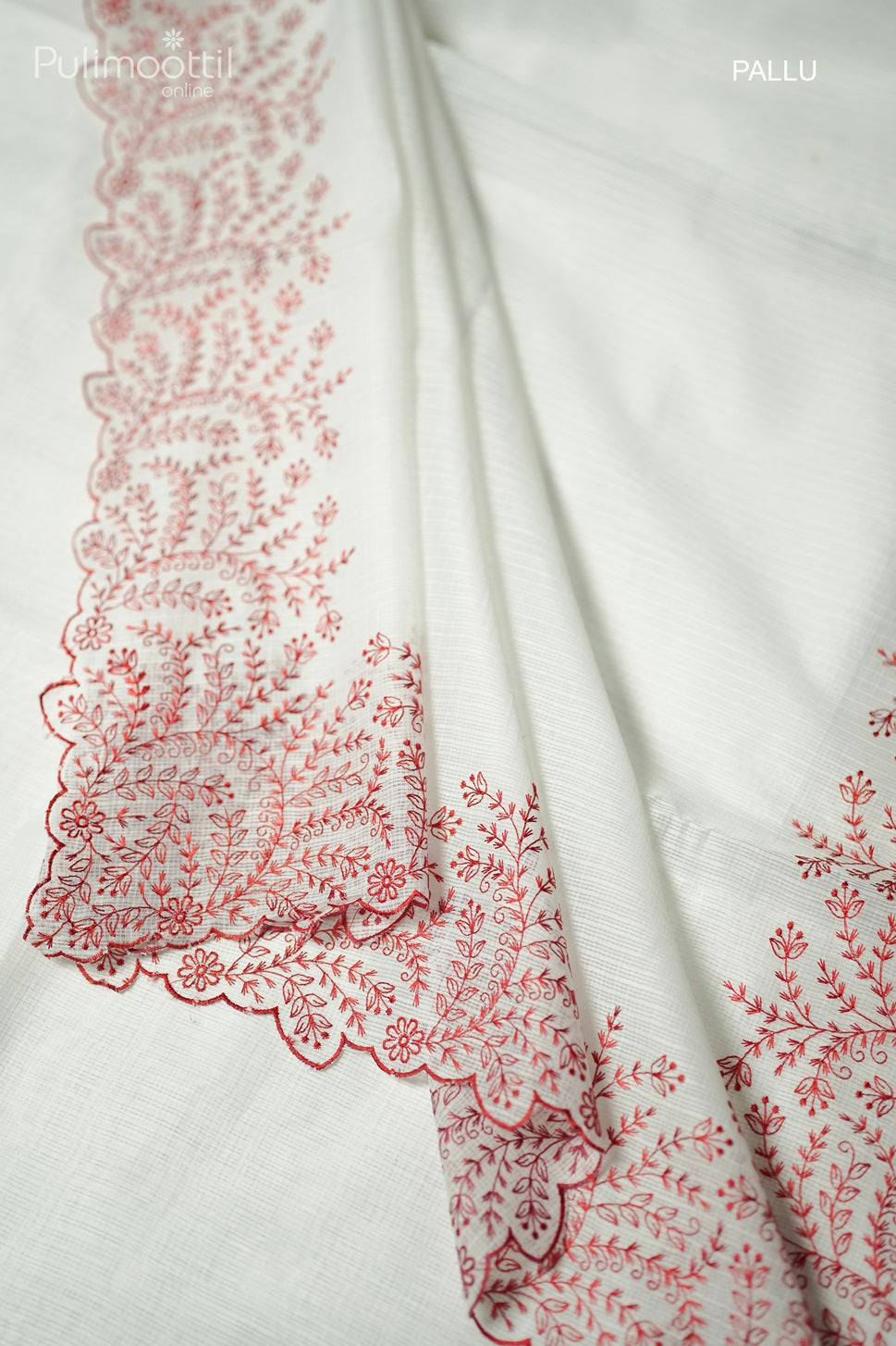 White Colour Nett Cotta Fancy Saree