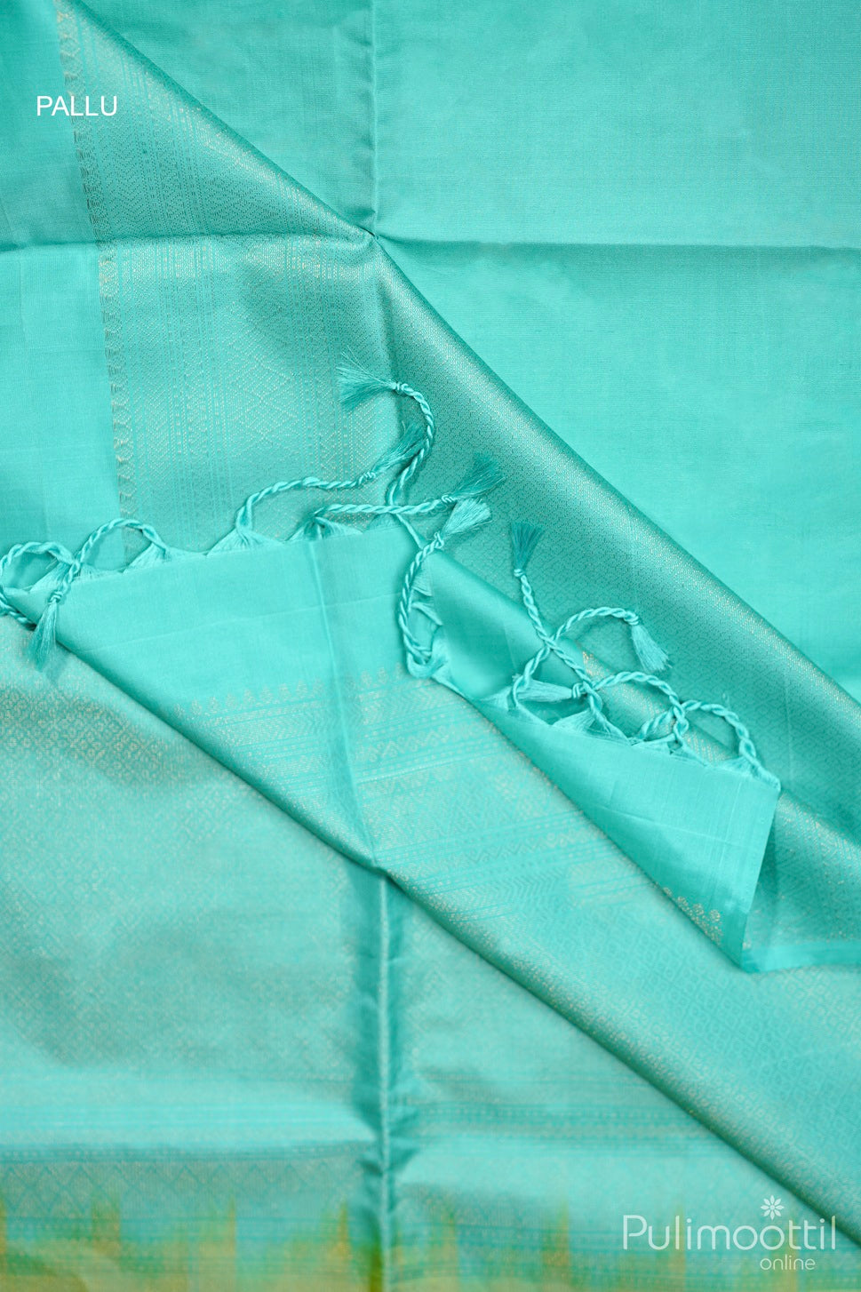Yellow Green Kanchipuram Soft Silk Saree.
