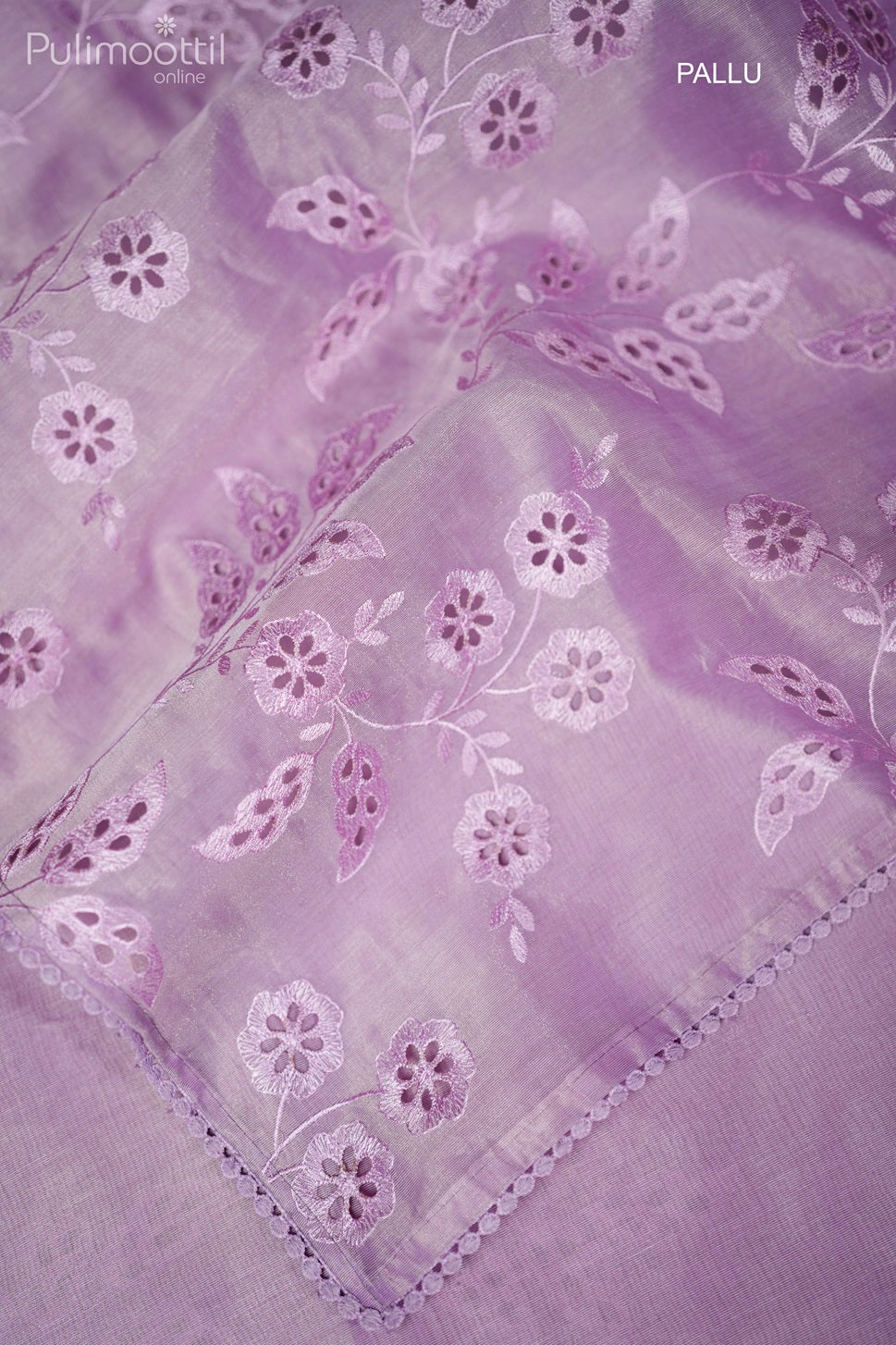 Lavender Colour Organza Cutwork Fancy Saree