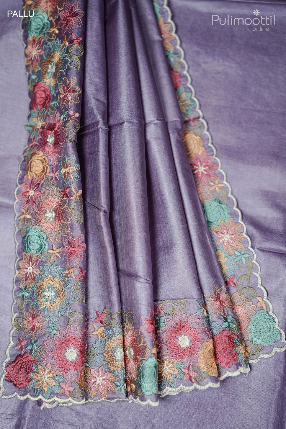 Lavender Colour Tussar Silk Saree