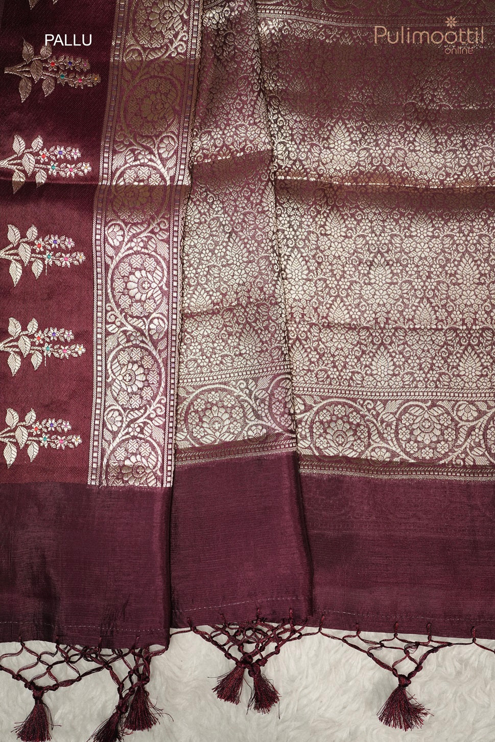 Maroon Colour Organza Fancy Saree