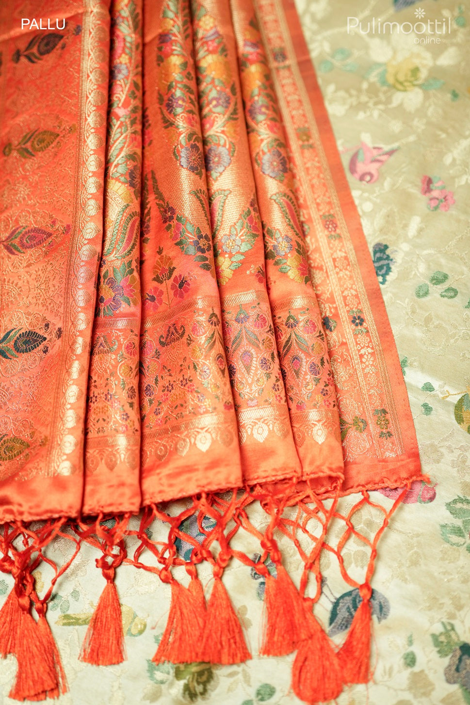 Pastel Chikoo Colour Banarasi Saree