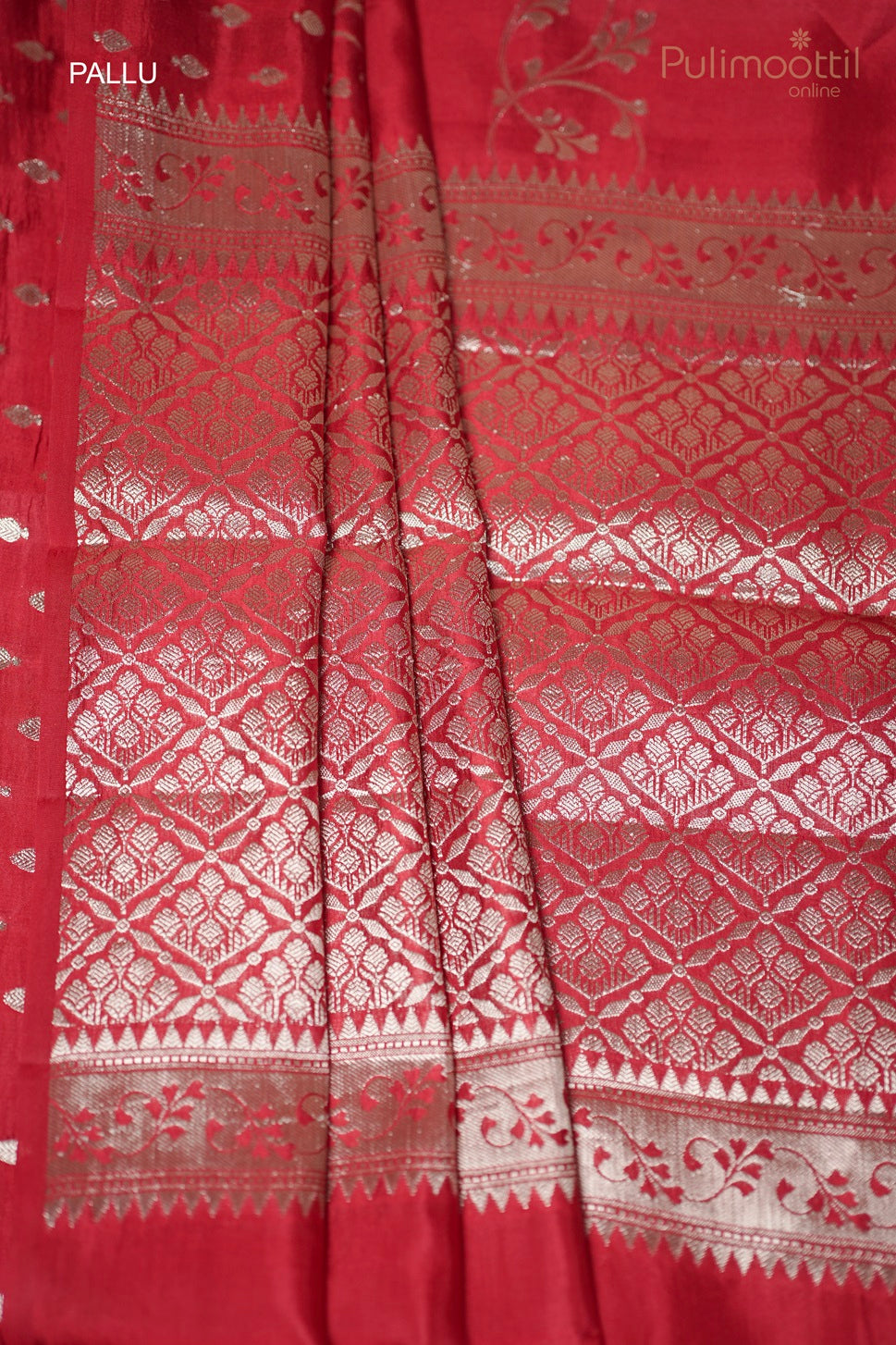 Red Colour Chiniya Silk Saree