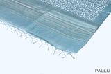 Teal blue color Tusser silk saree.