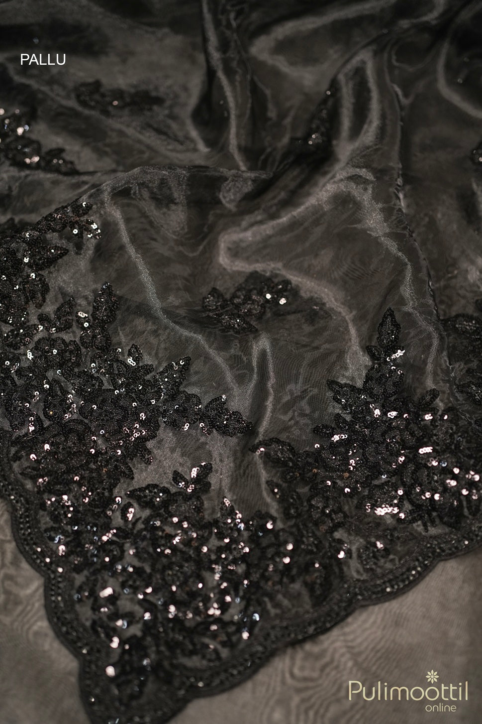 Black Colour Organsa Fancy Saree.