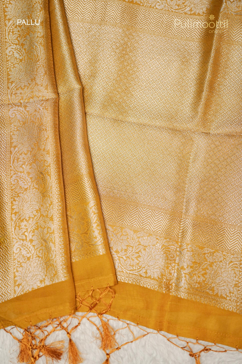 Yellow Green Colour Banarasi Silk Saree.