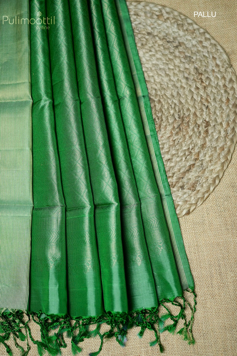 Medium Sea Green Kanchipuram Soft Silk Saree