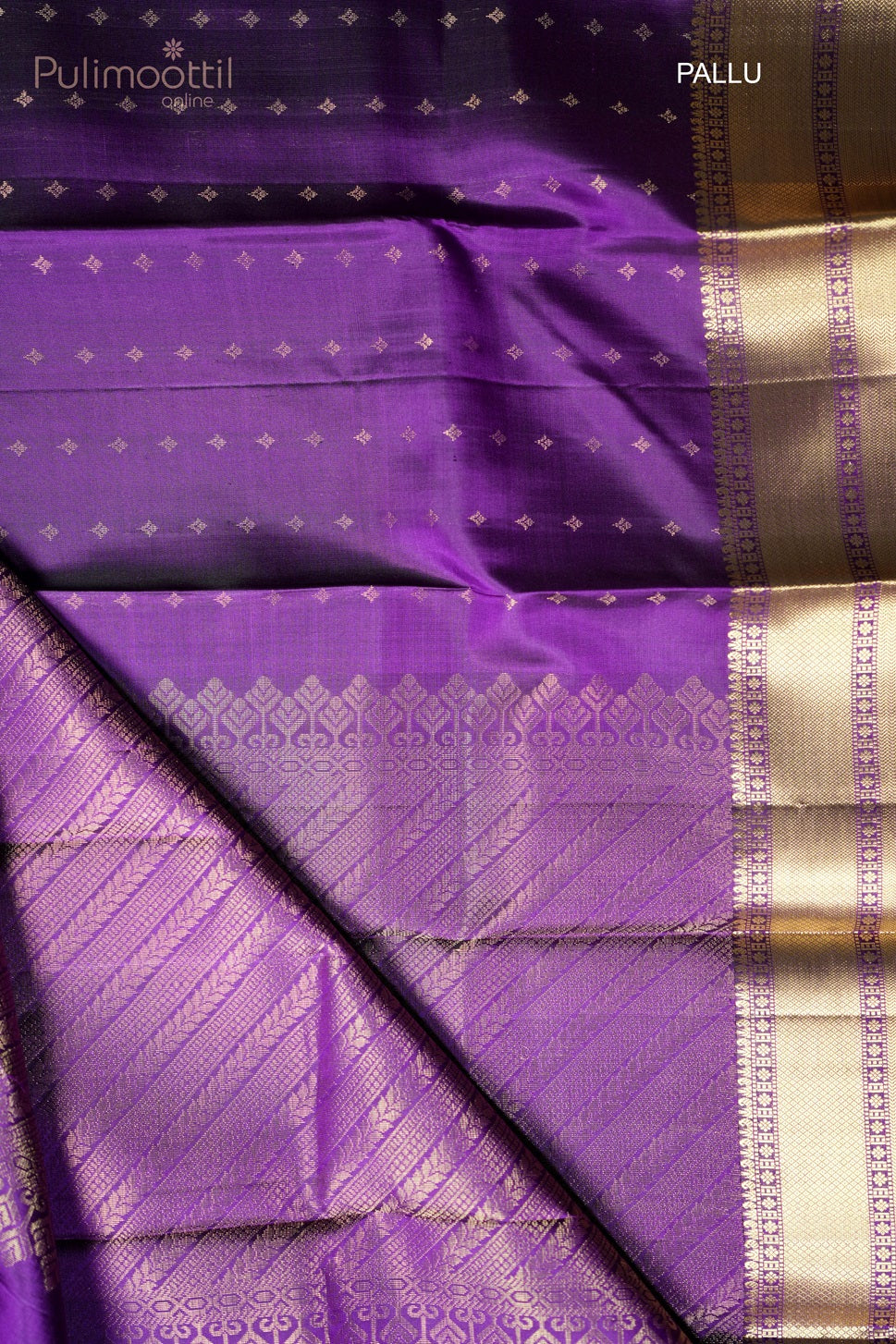 Violet Colour Kanchipuram Designer Saree