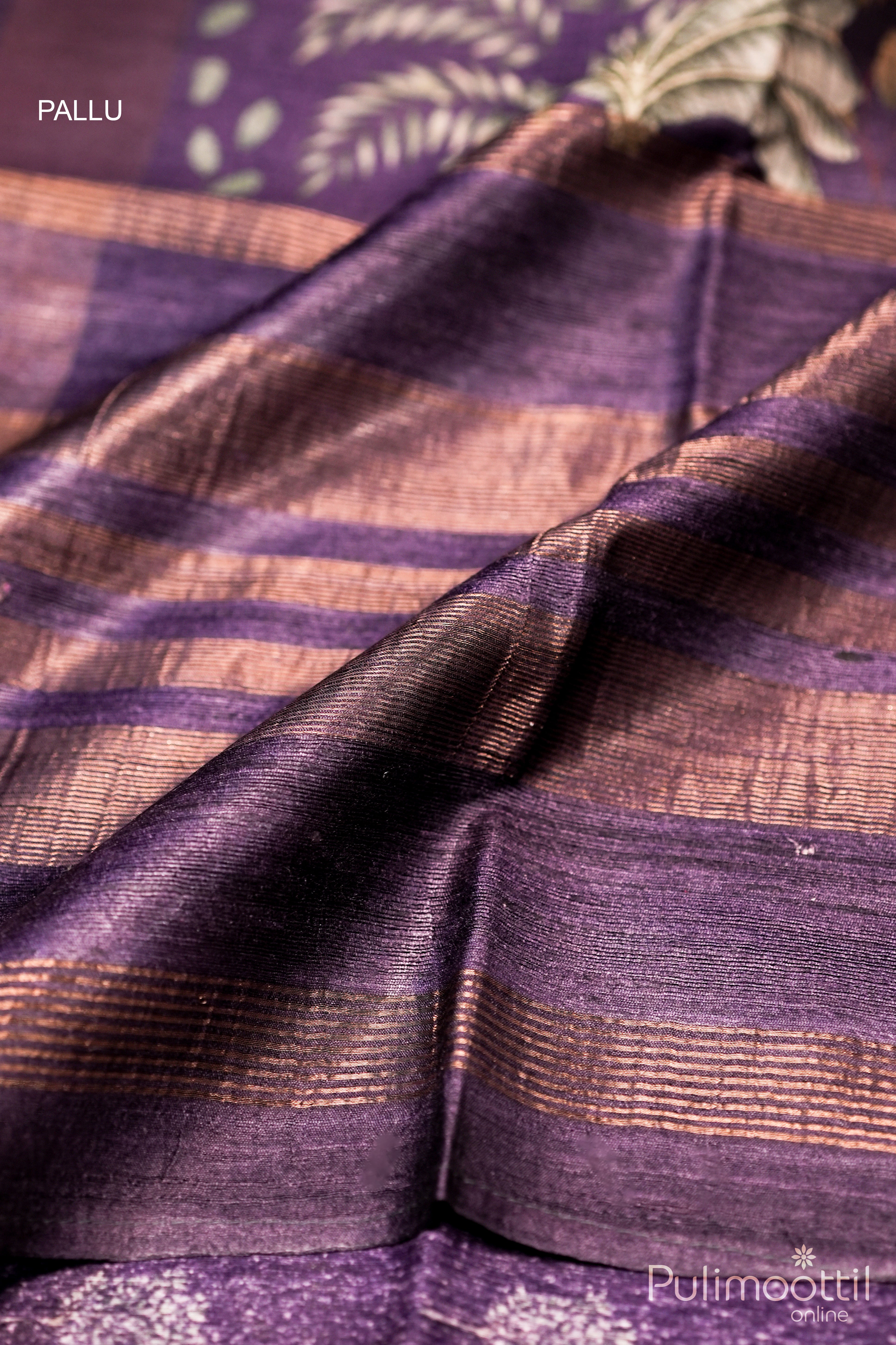 Violet Colour Tussar Silk Saree.