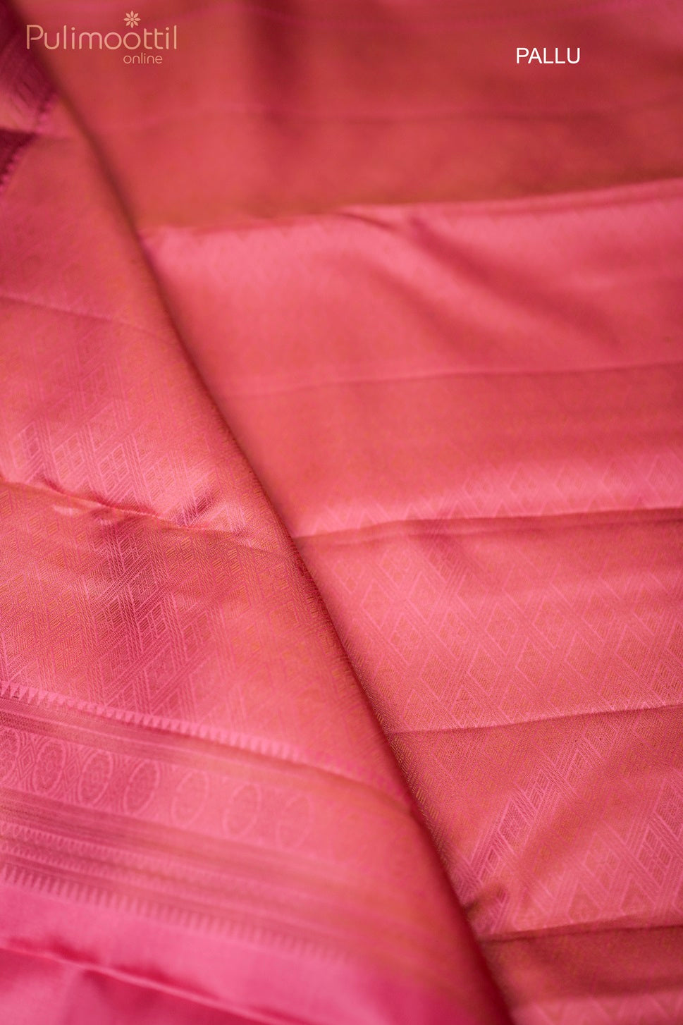 Camellia Rose Colour Kanchipuram Self-Print Designer Saree
