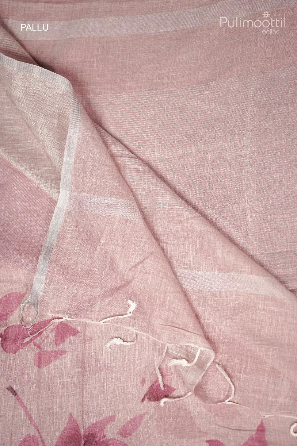 Pastel Pink Colour Linen Silk Saree