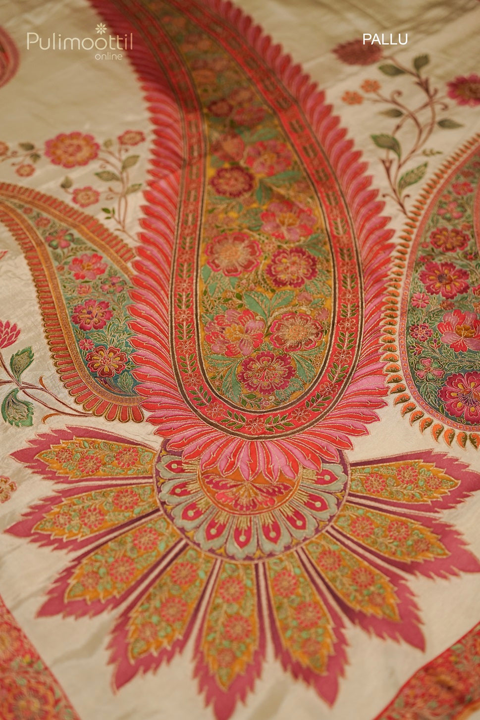 Pastel Golden Colour Banarasi Saree