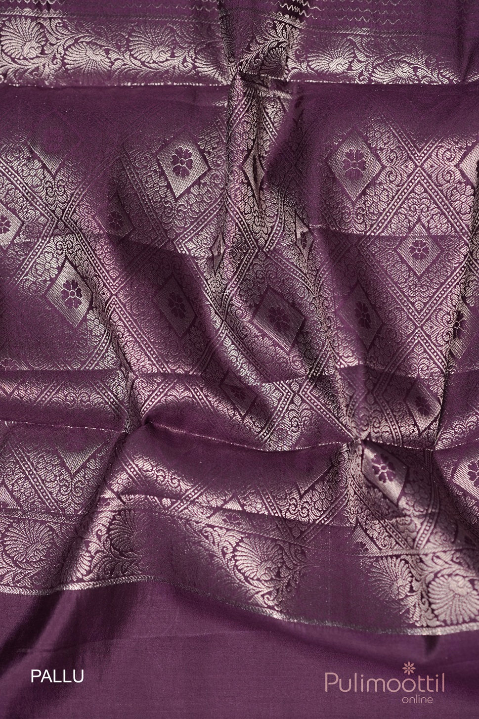 Dark Violet Colour Chiniya Silk Saree
