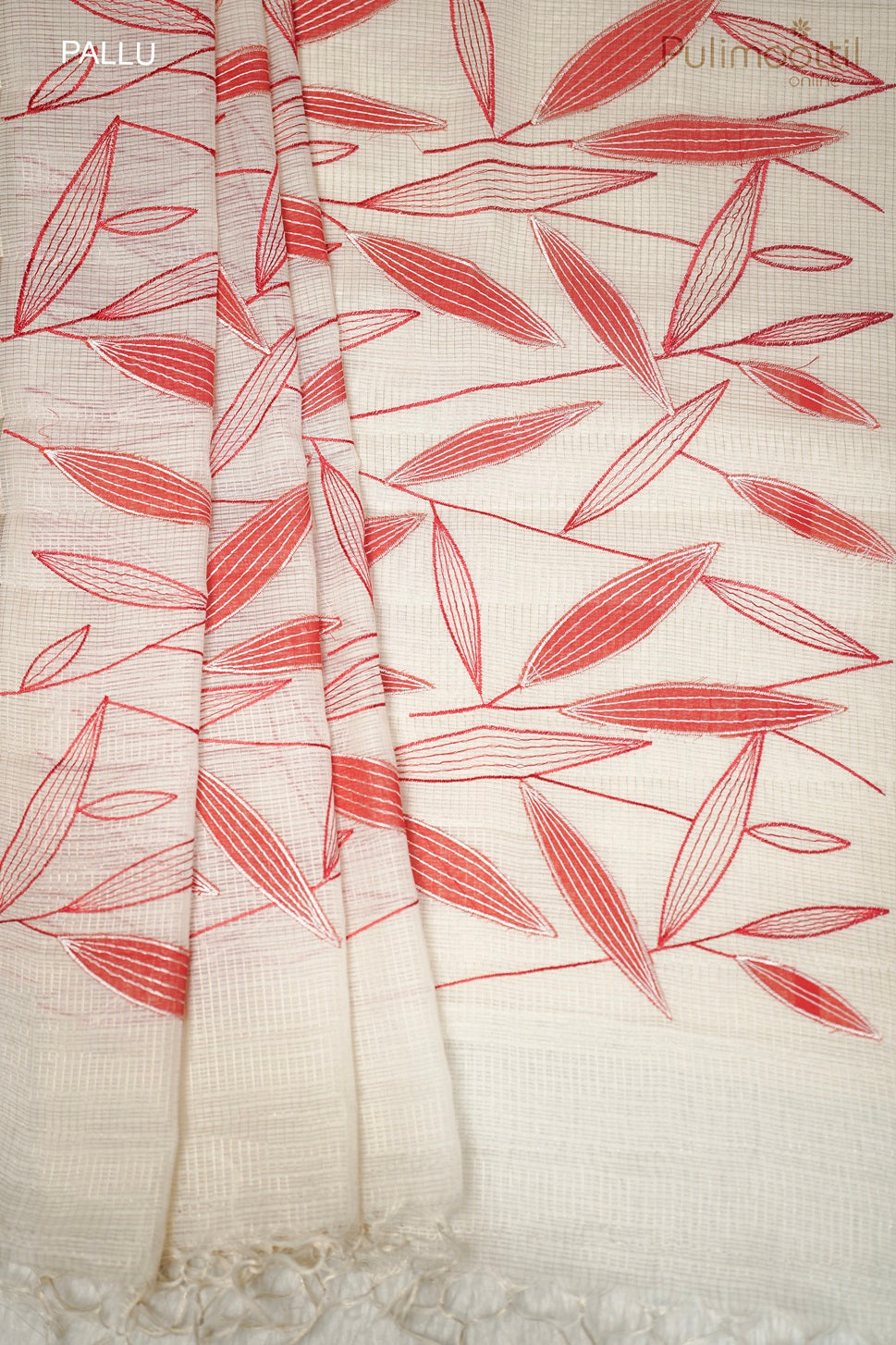 Cream Colour Net Kota Applique Work Fancy Saree.